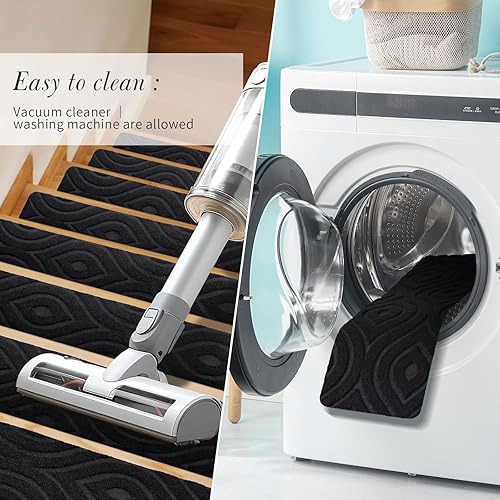 Miniatura 38 de 15 caminos de poliéster antideslizante de 8 x 30 pulgadas, alfombras reutilizables para interiores para ancianos, niños y mascotas, color marrón