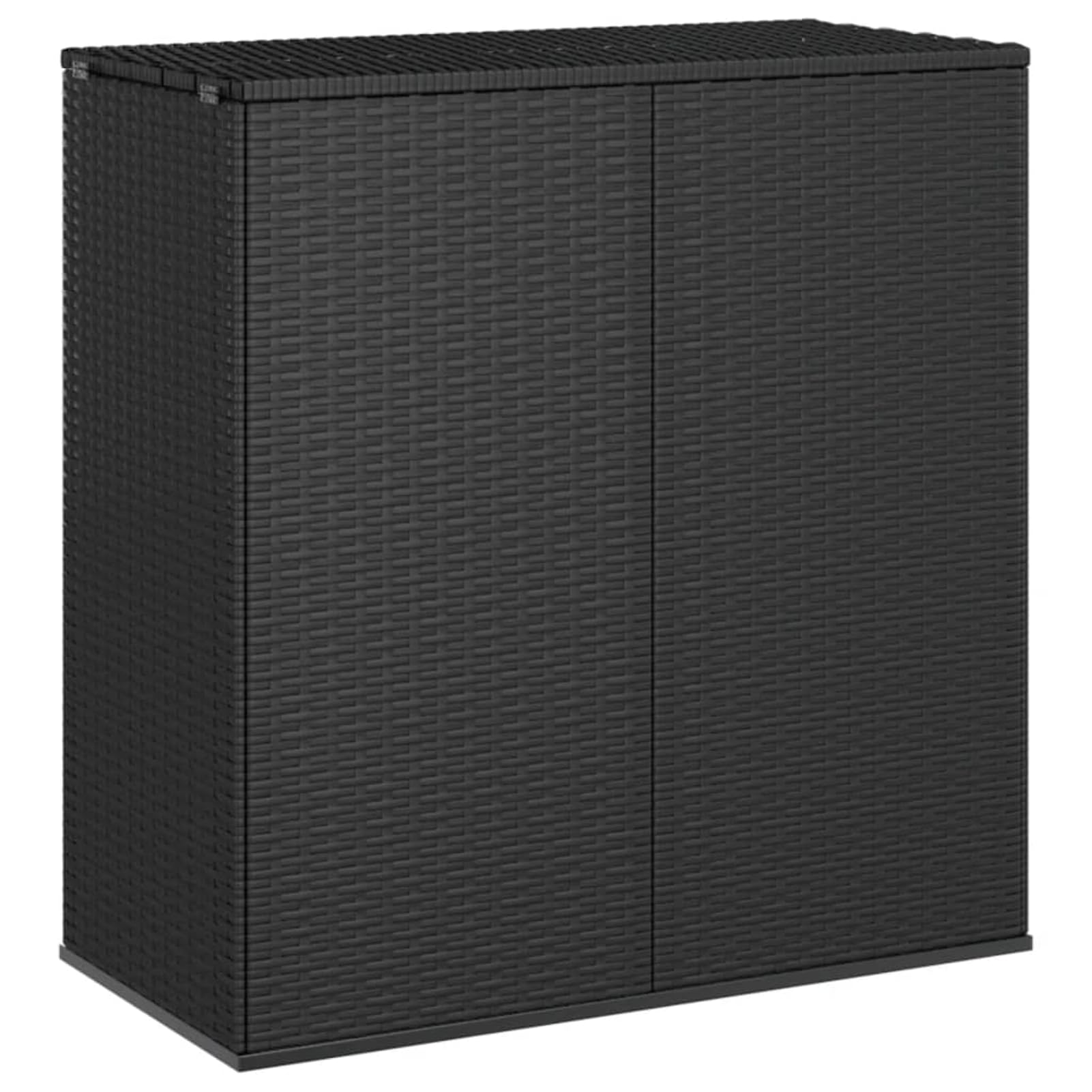 Tidyard Cassapanca da giardino in rattan PE Baule da stoccaggio Cassapanca da giardino esterno nero 100 x 49 x 103,5 cm