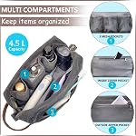 LUCKYRAIN Toiletry Bag for Men, Travel Shaving Dopp Kit Waterproof Bathroom Bag for Travel Organizer Storage for Accessories with Full Copper Metal Zipper- Gray