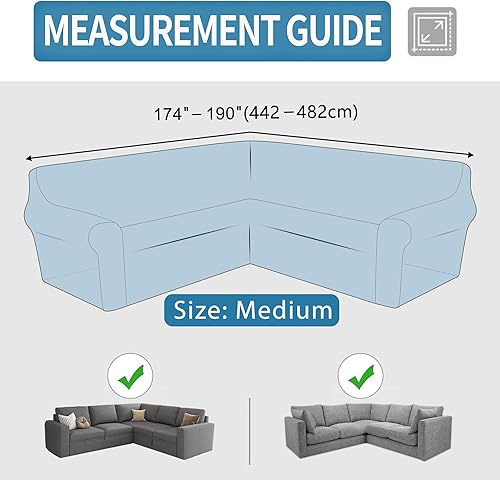 Miniatura 2 de HDCAXKJ Fundas para sofá seccional esquinero de terciopelo elástico en forma de L, fundas modulares suaves y gruesas, juego de fundas modulares en