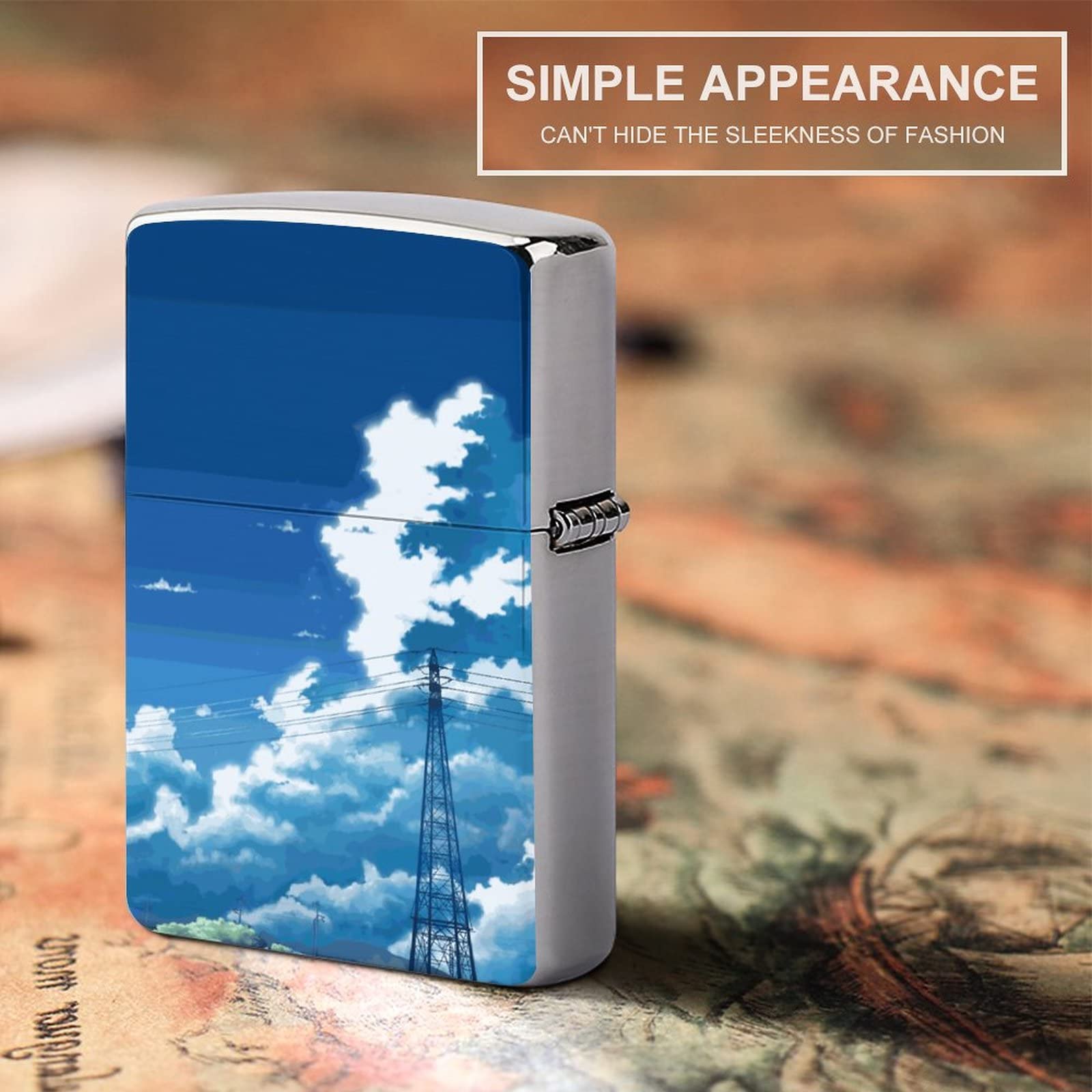 Amazon.co.jp: Pirfe ライター アーマー 青空 白雲 光 夏 電気タワー 