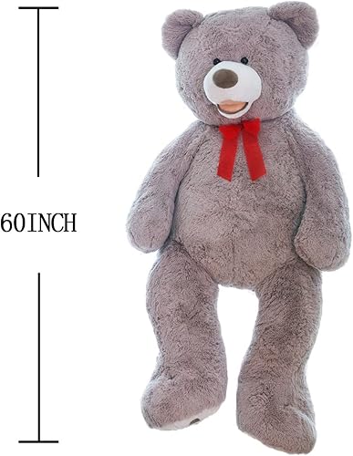 Miniatura 9 de HollyHOME Oso de peluche gigante de peluche con diseño de oso de peluche 5 pies color gris Marrón, gris