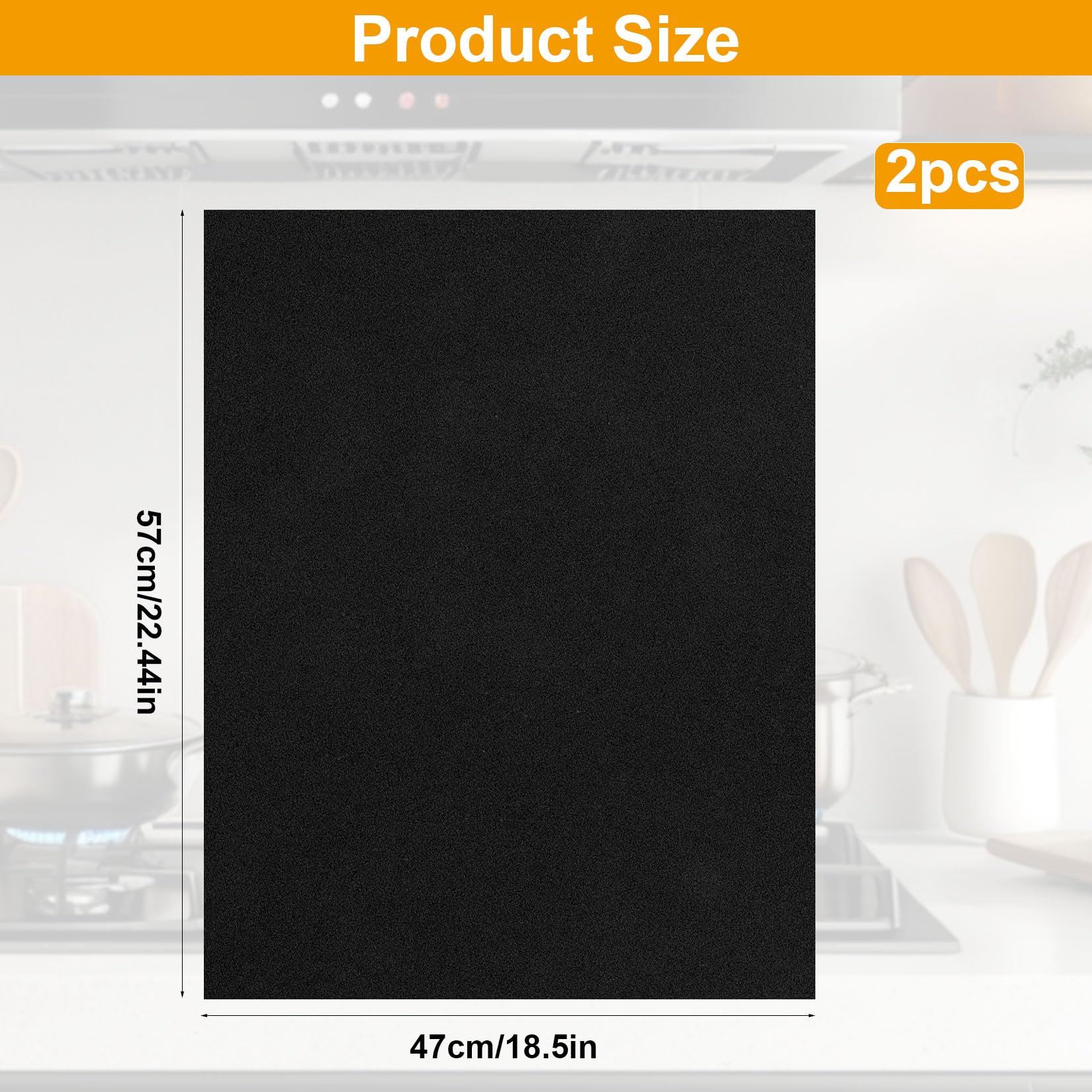 2 Stück Dunstabzugshaube Filter Aktivkohlefilter Dunstabzugshauben Abzugshaube Filtermatte Zuschneidbar für zuverlässige Geruchs Fettabsorption(57x47 cm) - 3
