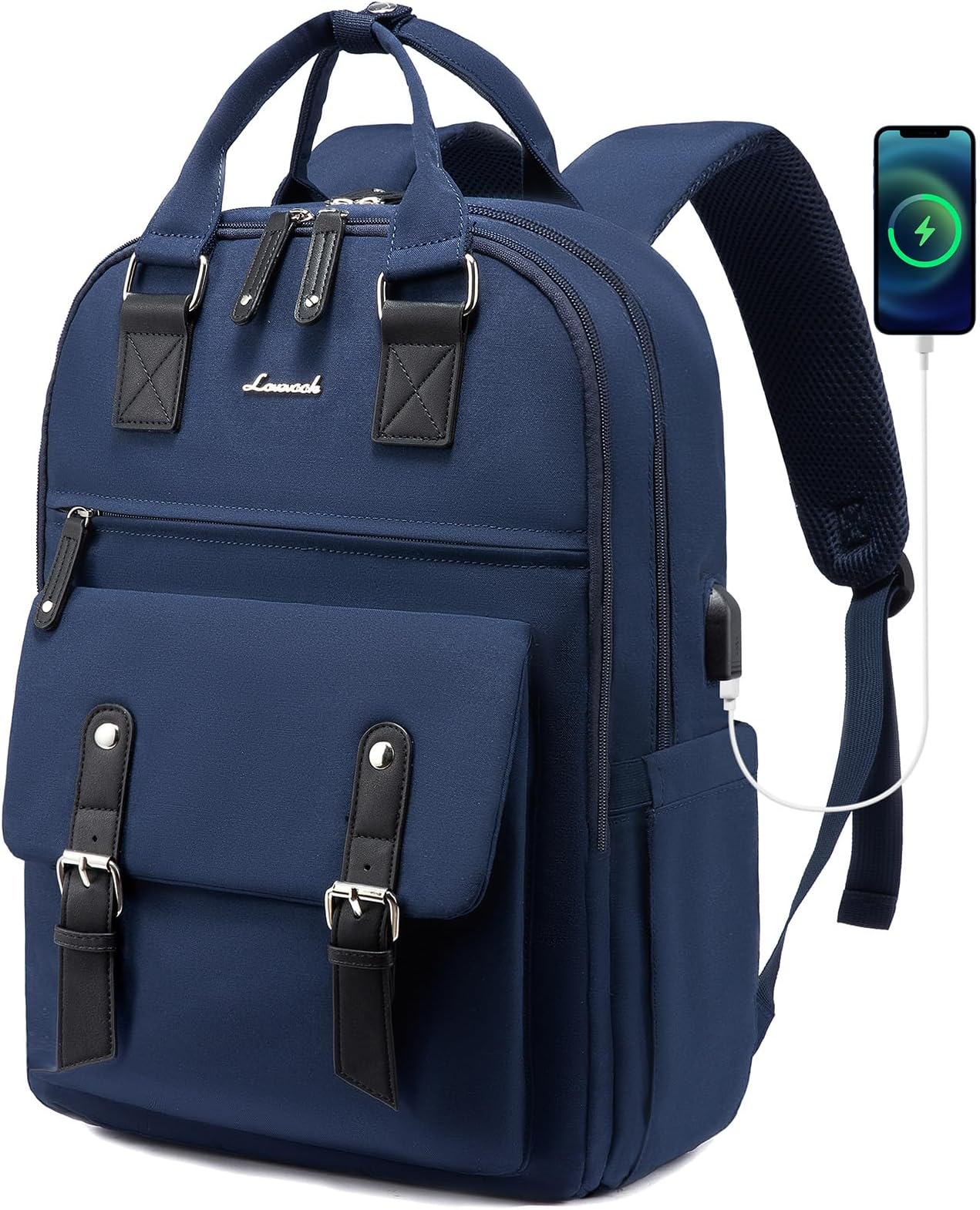 Mancio Slim Vintage Laptop Backpack For women,Men For