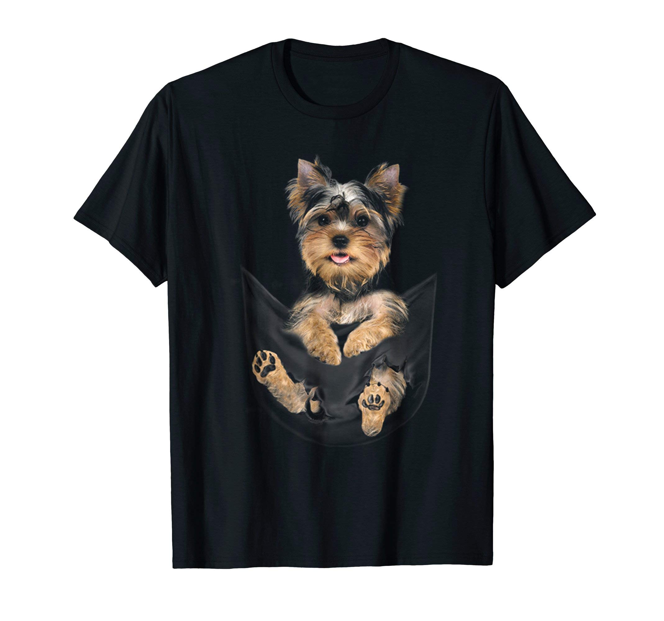 Yorkie Puppy in Pocket T-ShirtT-ShirtOEKO-TEX STANDARD 100