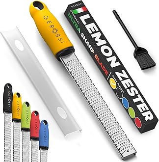 Stainless Steel Cheese and Citrus Zester Grater w/Extra Sharp Blade - Perfect for Lemons, Parmesan, Garlic, Chocolate - Spice Up any Kitchen Dish in Seconds with Your Premium Hand Held Shredder