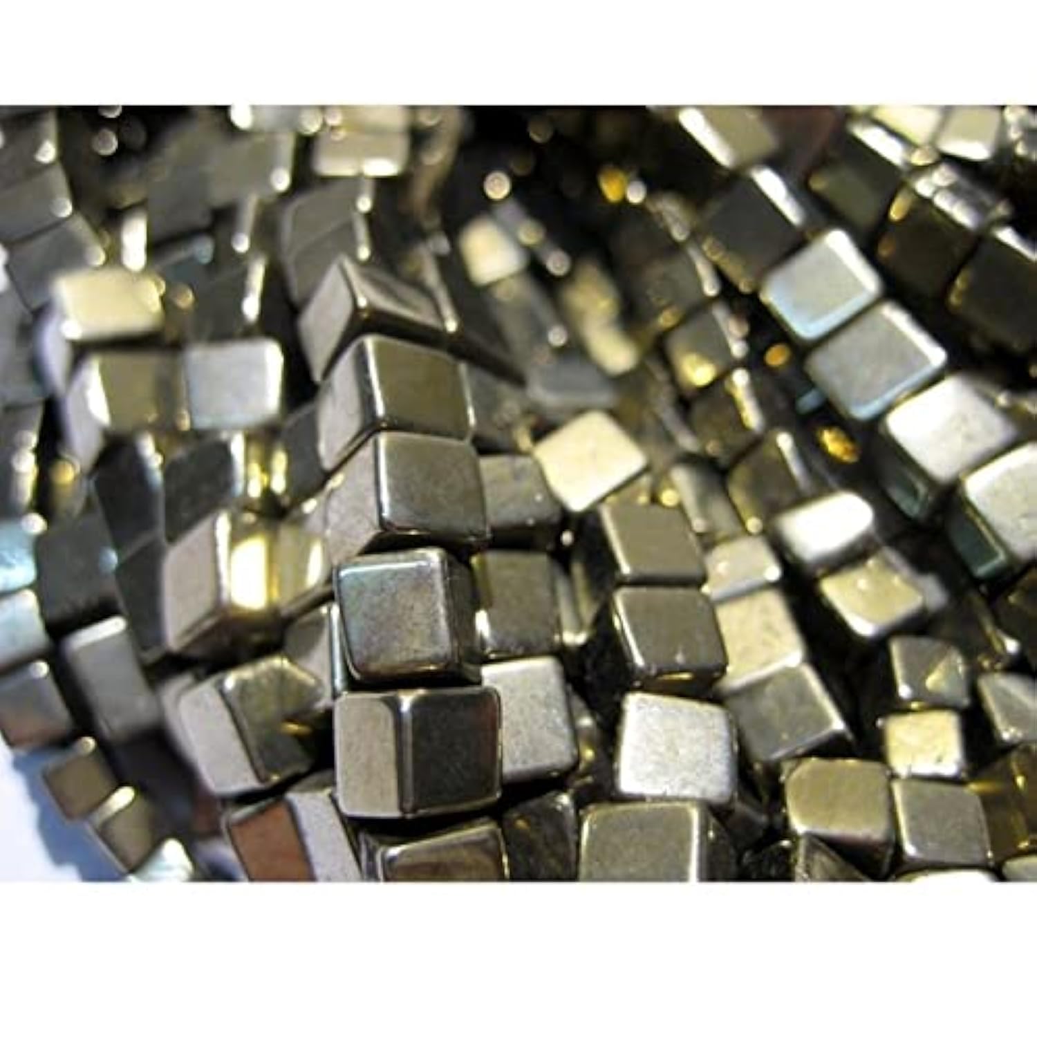 Perles de pyrite carrées 6mm LKBEADS pierre naturelle fil 8 pouces pour bijou DIY