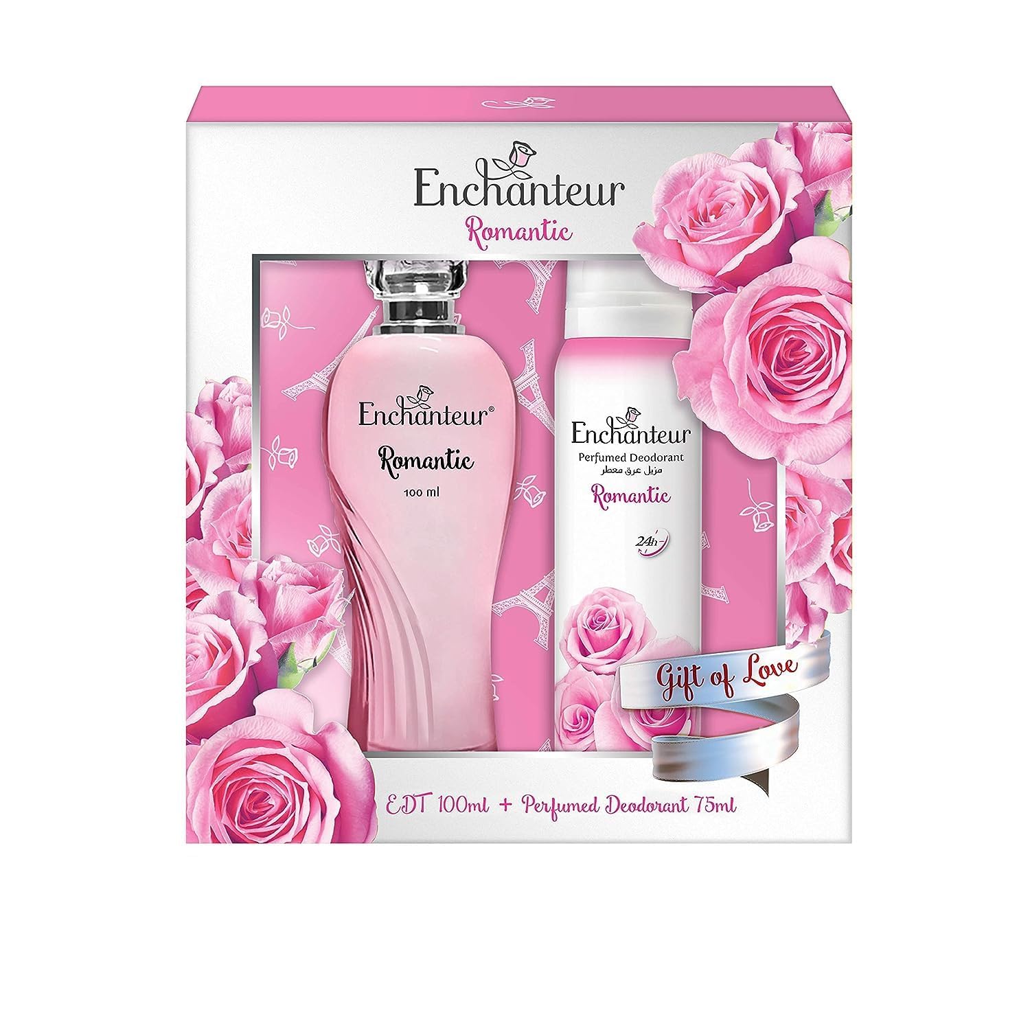 Enchanteur Giftpack Romantic EDT 100ml + Perfumed Deodorant 75ml | Long Lasting Fragrance | Perfect For Gifting Or Personal UseEnchanteur Giftpack Romantic EDT 100ml + Pe…