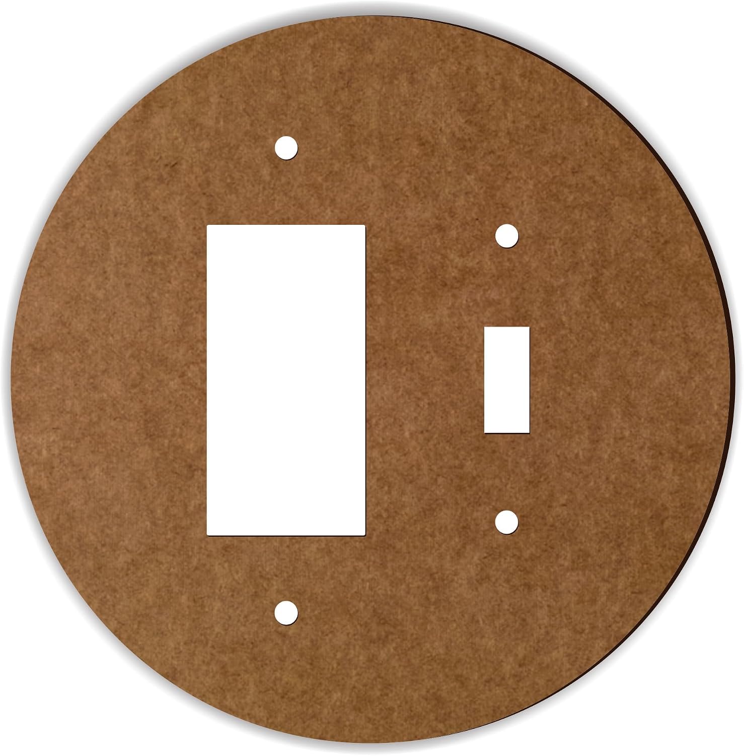 Island Gifting - Yellow Lemon Slice Design - Round GFI Toggle Switch Plate Cover, Decorative Wall Plate, Flat Masonite Wood with Glossy Finish, Modern Electrical Cover