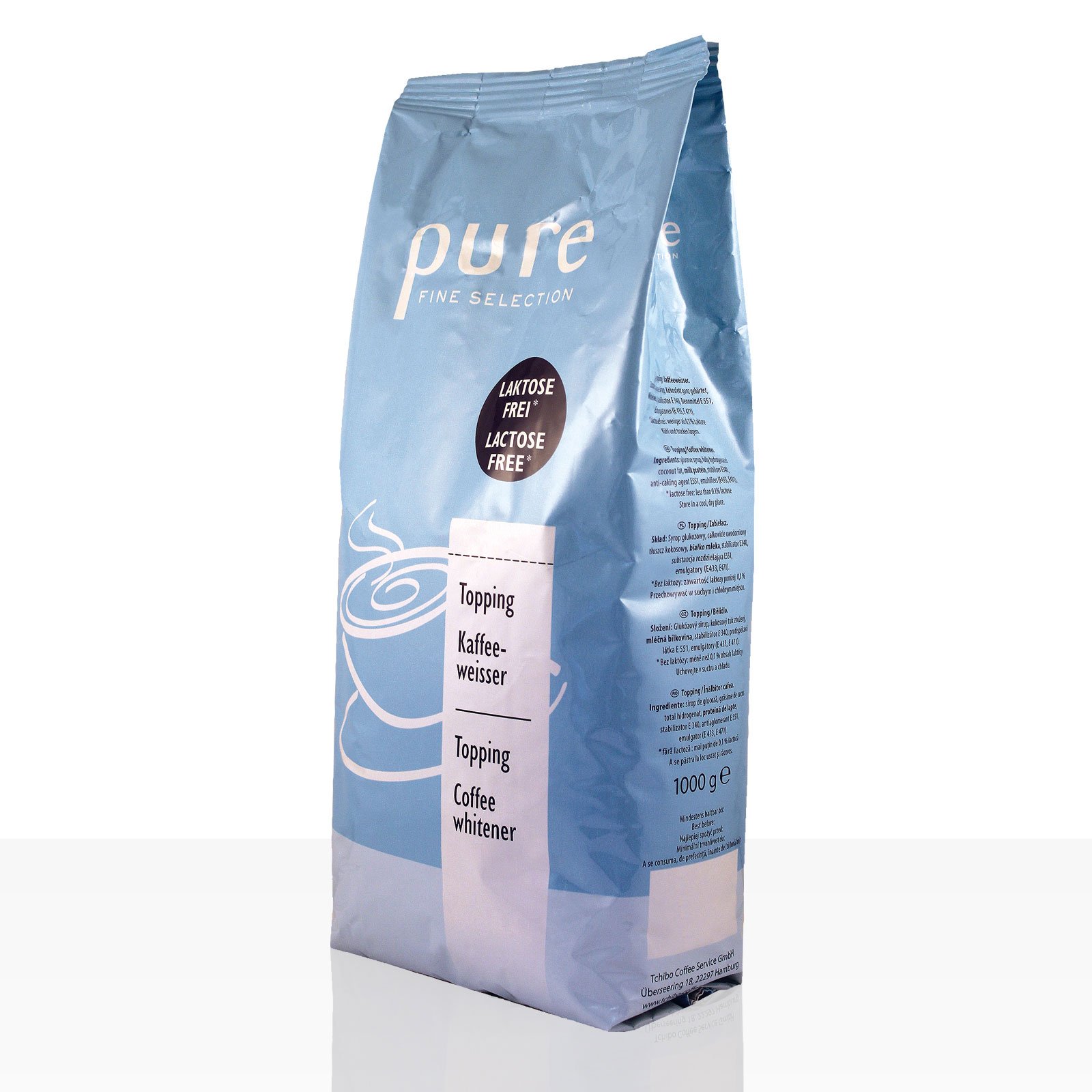 pure FINE SELECTION Kaffeeweißer, laktosefrei, Pulver, Beutel (1 kg), Sie erhalten 6 Packungen á 1 kg