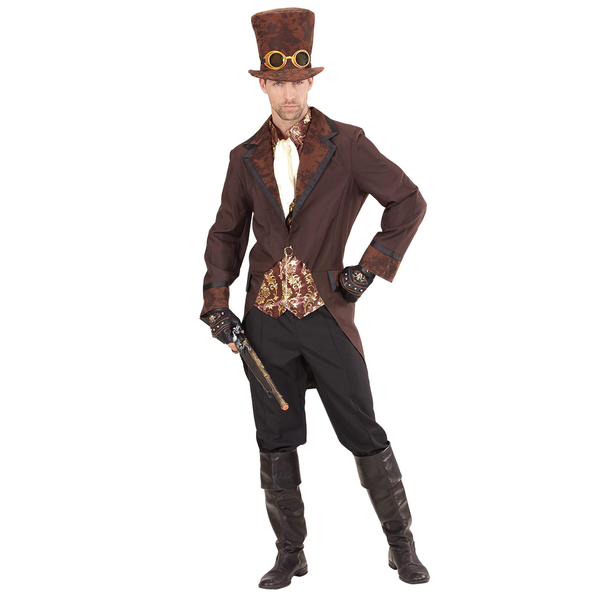 W WIDMANN MILANO Party Fashion - Disfraz Steampunk, frac con chaleco, jabot, sombrero, carnaval