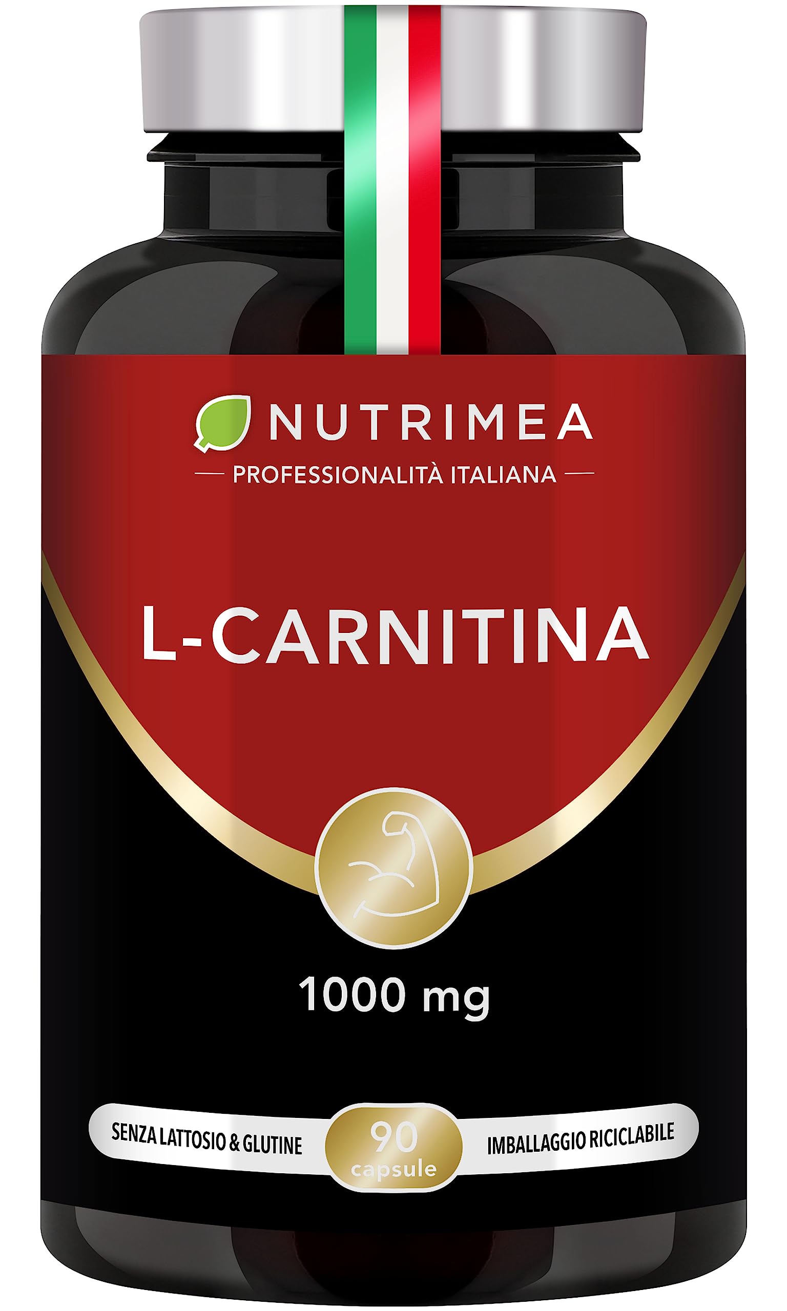 tartrato di l carnitina L-Carnitina Tartrato | 1000 mg | Trasforma gli Acidi Grassi in Fonte di Energia | Recupero muscolare | Pre-Allenamento | Con vitamina B6 | 90 capsule
