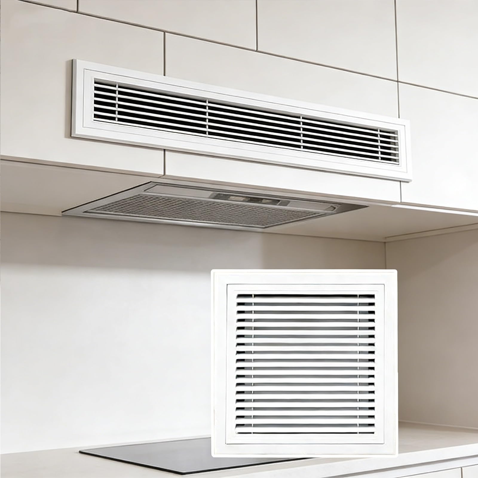 Grille d'aération filtrée en acier durable assurant une entrée d'air froid fluide et saine