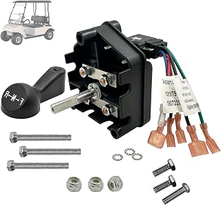Club Car DS 48V Forward and Reverse Switch Assembly with Handle for 1996-Up DS and 2018-Up Tempo Golf Cart Heavy Duty Microswitch, Replacement # 101753005 1012987 1013198