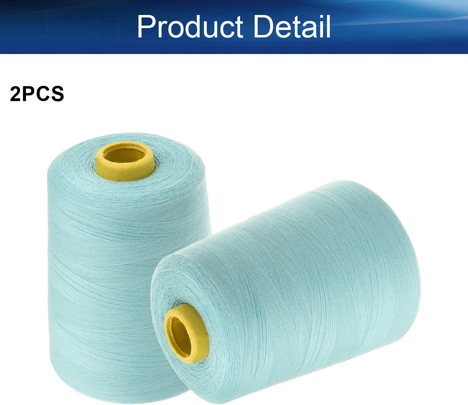 Bettomshin 2Pcs Sewing Thread Polyester Serger Machine Thread 8000 Yards Per Spools Embroidery Thread Connecting Serger Thread 402 Dia for Manual and Machine Cyan 232