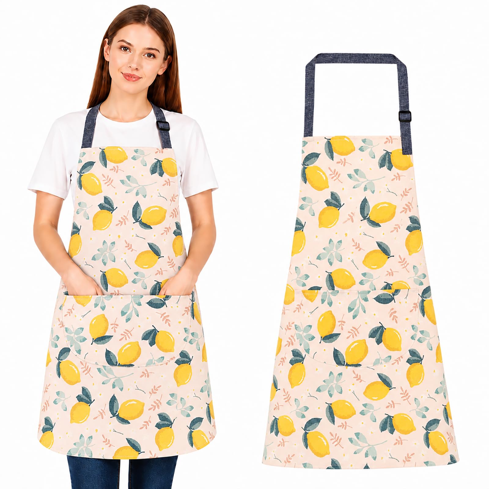 FAIRYGATE Kitchen Aprons for Women with Pockets Personalised Apron Waterproof Unisex Adjustable Bib Chef Cooking for Home Restaurant Coffee House A4015 — image 1