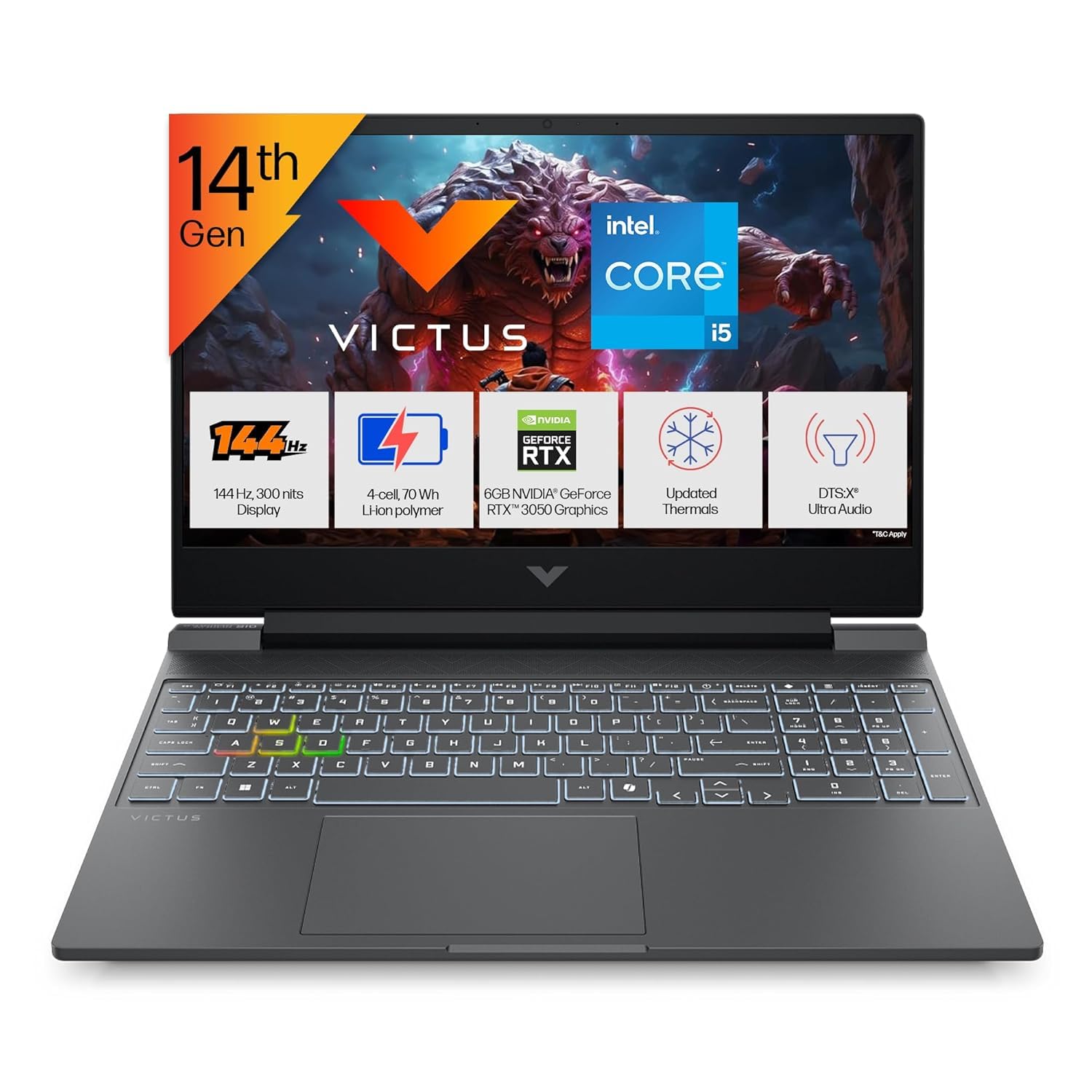HP Victus Gaming Laptop, 14th Gen Intel Core i5-14450HX, 6GB RTX 3050 GPU, 15.6" (39.6 cm) FHD 144Hz 300 nits, 24GB DDR5 (Upgradeable), 512GB SSD, Win 11, MS Office 24, Mica Silver-picture-37