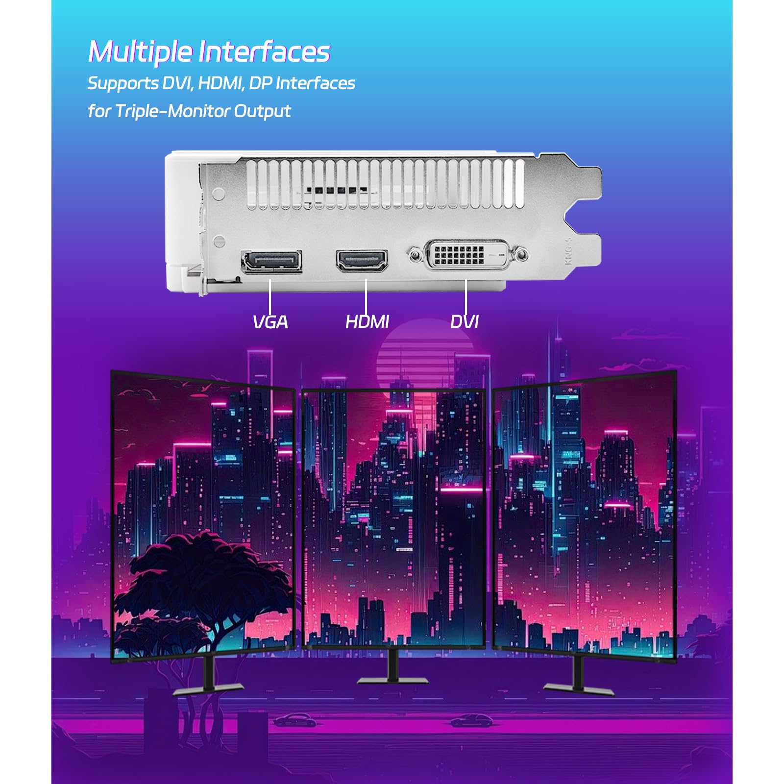 MOUGOL Tarjeta gráfica de video AMD Radeon RX580 de 8 GB con GDDR5 PCI Express de 256 bits x 16 3.0 equipada con ventiladores duales congelados para trabajar GPU para juegos