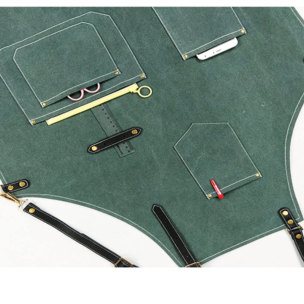 Delantales Chef Delantal, Herramienta de algodón Delantales con Bolsillos, Planta de Trabajo Herramienta Durable Delantales Delantales Camarero Barmer Barista Regalo Sorpresa
