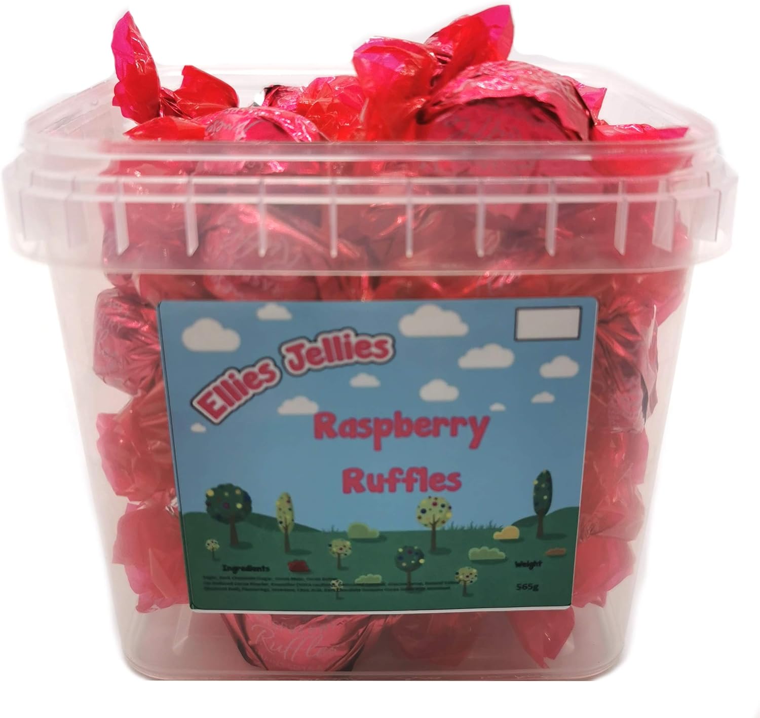 Ellies Jellies® Raspberry Ruffles 565g Square Tub : Amazon.co.uk: Grocery