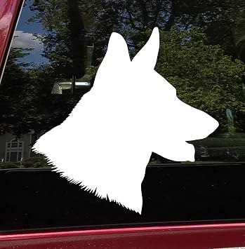 Bright Pink - Set of 2 German Shepherd Head 3" x 3" Vinyl Decal Stickers - GSD Dog Profile Silhouette - Die Cut