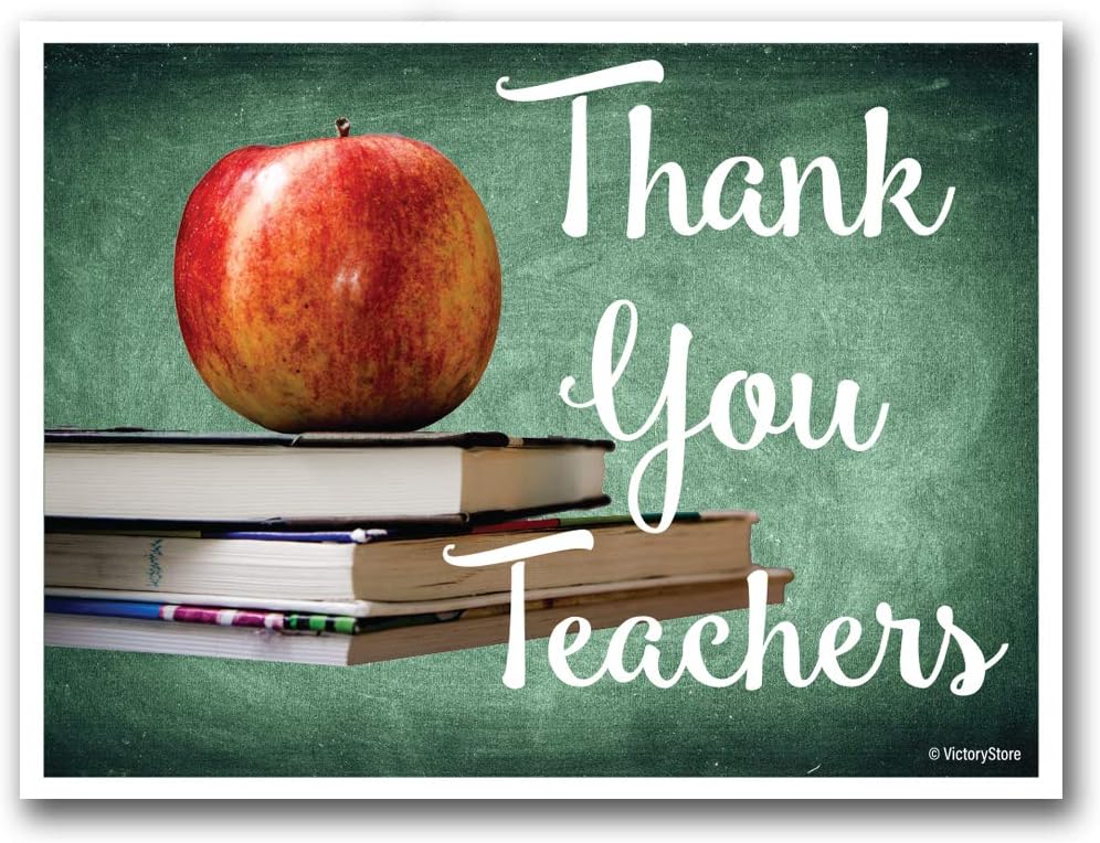 VictoryStore Yard Decorations: Thank You Teachers Yard Sign - Waterproof Sign, Measures 18 Inches By 24 Inches Includes 2 Stakes