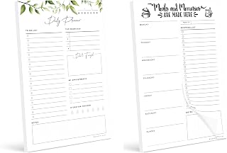 Bundle of 2 Magnetic Planning Pad for Fridge 52 Undated Tear-off Sheets | 6x9 Inch Planner Notepad