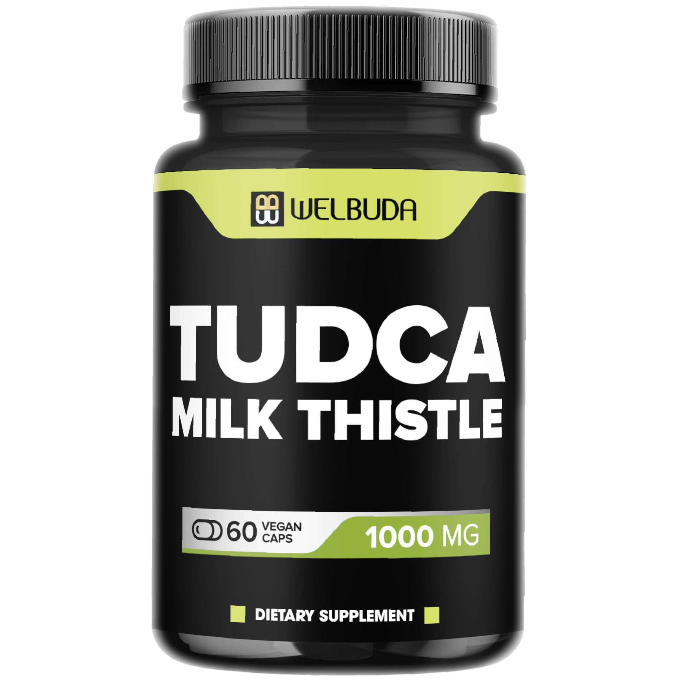 1000mg Tudca Supplement with Milk Thistle Extract - 60 Vegan Capsules - Support for Immune System, Digestion Health, Body Purification & Brain Health
