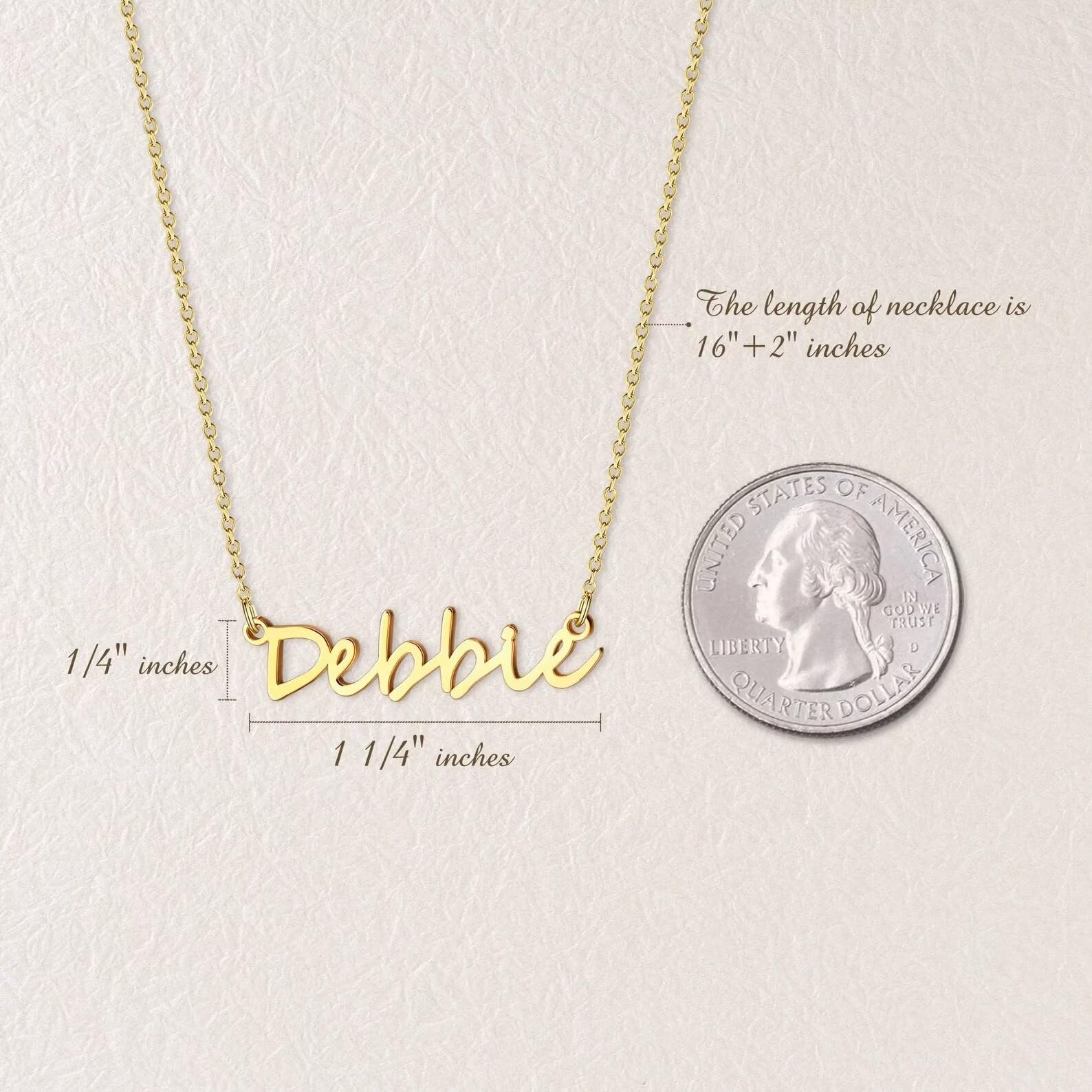Collana personalizzata con nome placcata in oro 18 carati - Gioielli con nome personalizzati - Regalo perfetto per lei - Gioielli fatti a mano Regalo per la festa della mamma