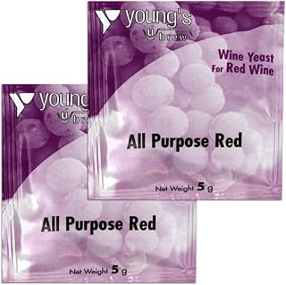 2x Youngs All Purpose Red Wine Yeast 5g - treats 23L / 5 Gallon