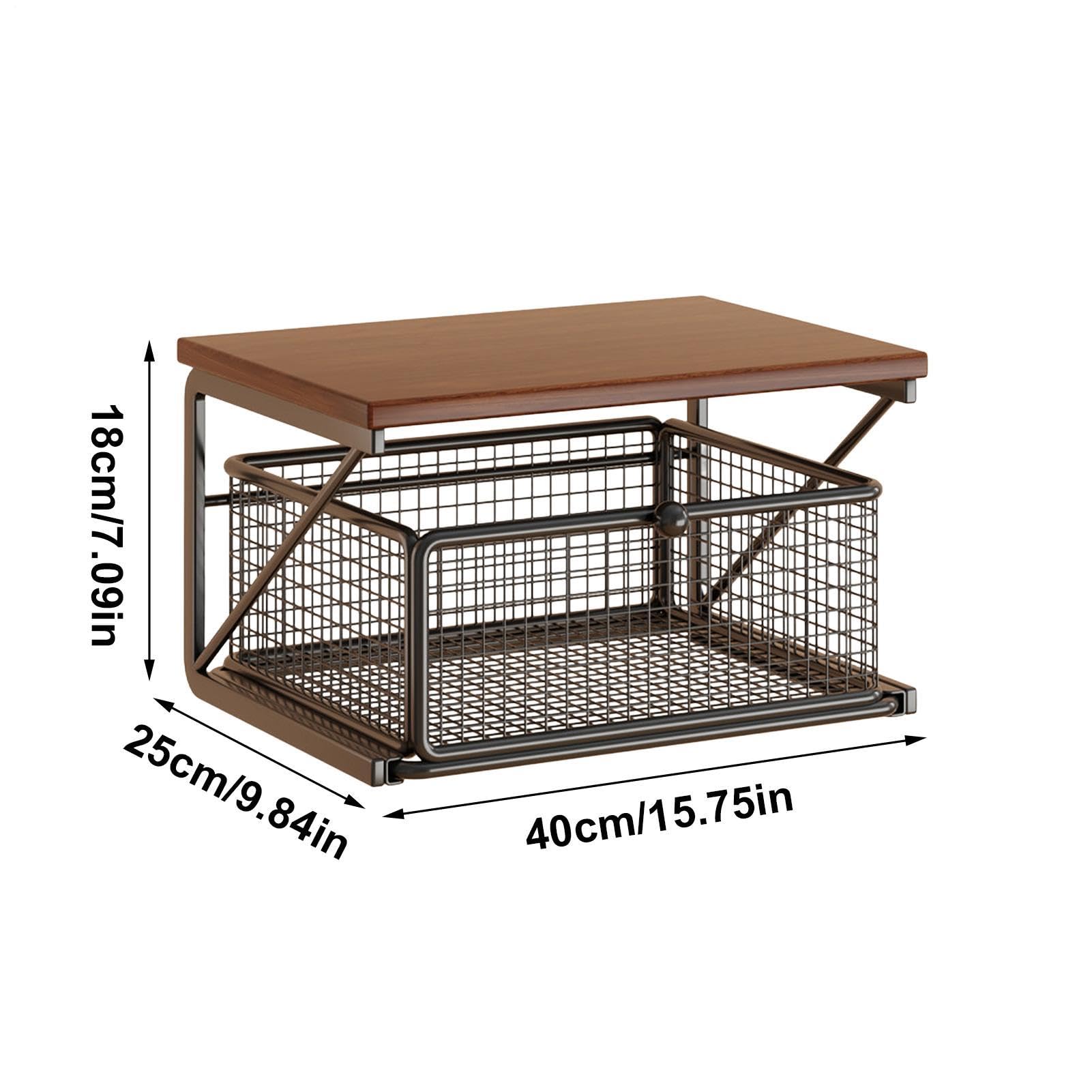Ripiano Microonde da Banco Ripiano 2 Livelli Per Macchina Caffè, Stampante, | Organizer Da Banco Con Cassetti per Cancelleria, Camera, Ufficio, Bustine Tè, Barattoli, Frutta, Verdura e