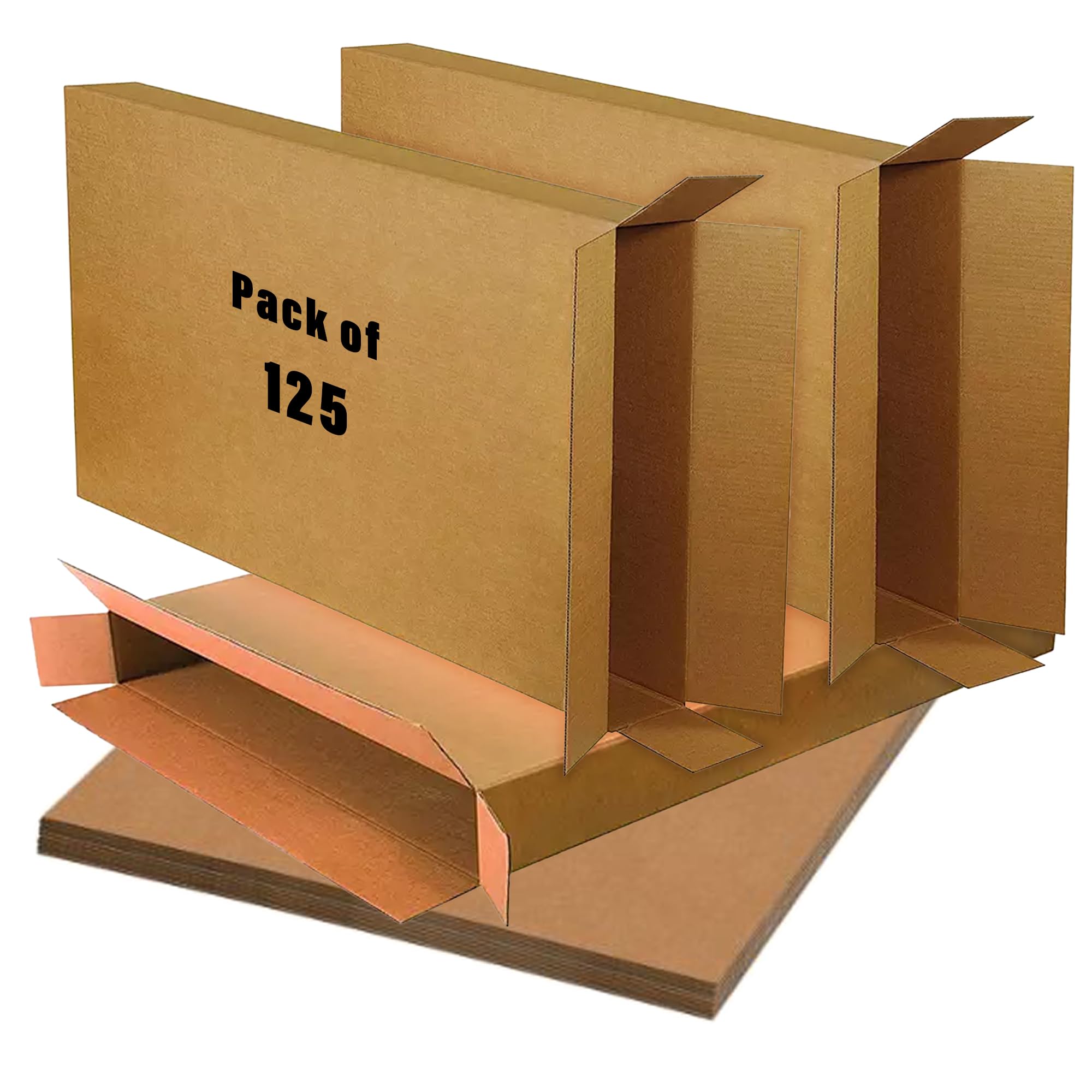 Kuber Industries Corrugated Box | 3 Ply Corrugated Packing Box | Corrugated for Shipping | Corrugated for Courier & Goods Transportation | L 13 x W 1 x H 19 Inch | Pack of 125 | Brown (B0CV3P6LSP) Amazon Price History, Amazon Price Tracker