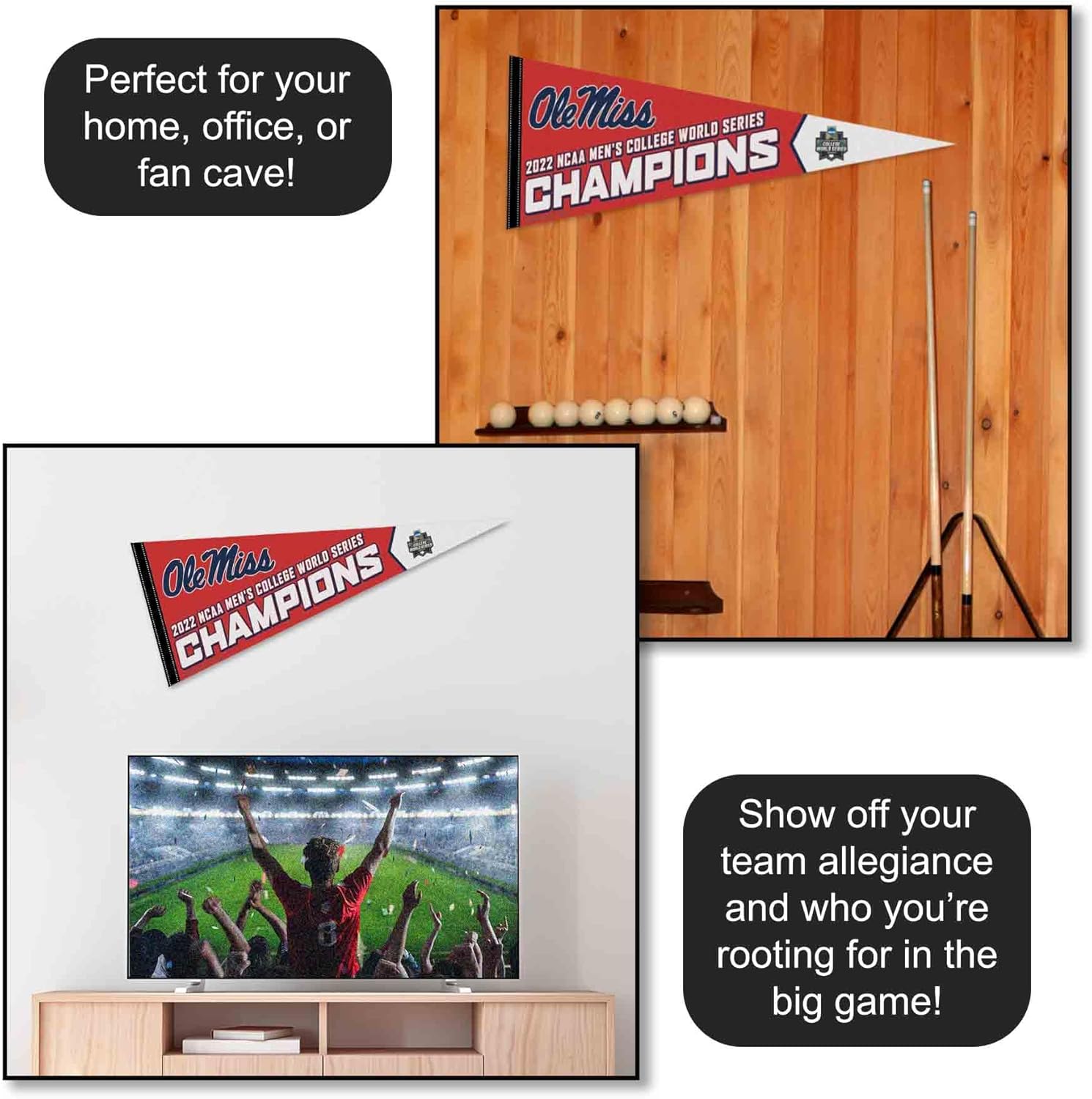 Ole Miss Pennant 2022 CWS National Champions Banner - Image 3