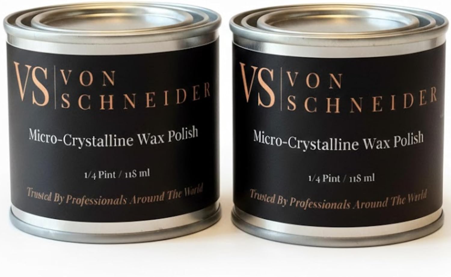 Von Schneider Micro-Crystalline Wax Polish, 118ml – Multi-Surface Protective Wax for Wood, Metal, Stone & Leather – Polishes, Preserves & Protects - pH Neutral, Easy to Apply, Made in the USA - 2PACK