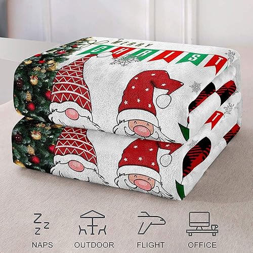 Vista 33 de LUVIVIHOME Manta de Feliz Navidad, bolas de Navidad azules doradas, manta de invierno con copos de nieve, manta individual, acogedora manta cálida