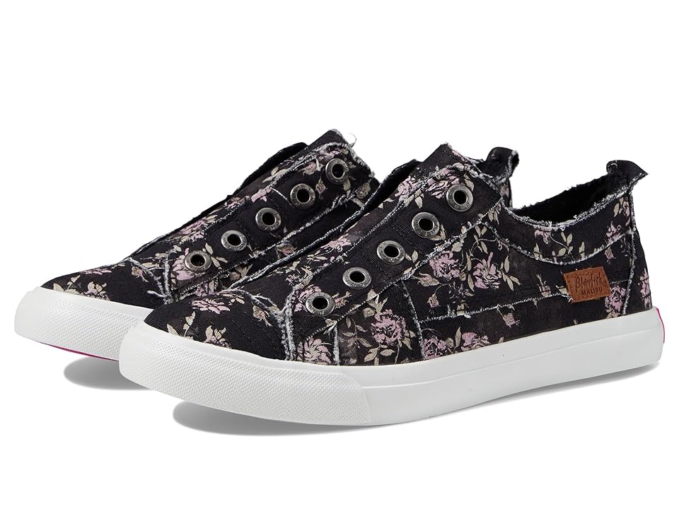 Blowfish Malibu Kids Play-K (Little Kid/Big Kid) (Black Retro Rose) Girl's Shoes INTERNATIONAL SHIPPING