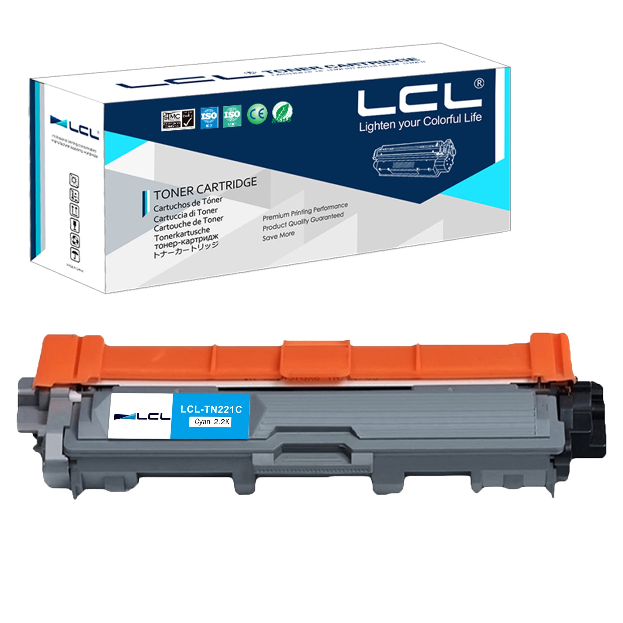 LCL Compatible Toner Cartridge Replacement for Brother TN-225 TN221 TN-225 TN221 TN225C TN221C 2200 Pages HL-3140CW HL-3142CW HL-3150CDN HL-3150CDW HL