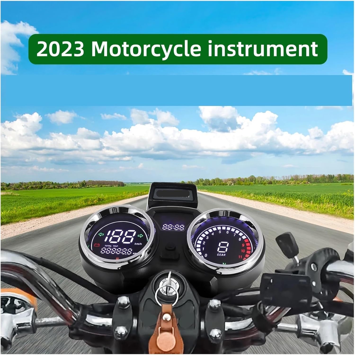 Motorcycle Speedometer Gauge Motorcycles Tachometer Tachometer Gauge for GN125 Universal Display Dashboard Odometer Motorcycle Digital Instrument