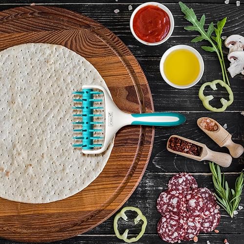 Miniatura 7 de Orblue Docker para masa de pizza, rodillo de pastelería con pinchos, herramienta de acoplamiento de pizza para cocina doméstica y comercial,