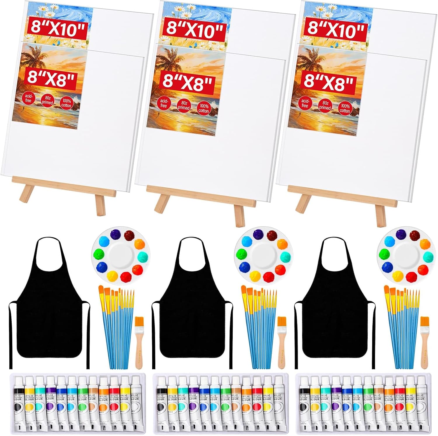 84 Pcs Sip and Paint Kit for Adults, Couples Painting Kit Date Night