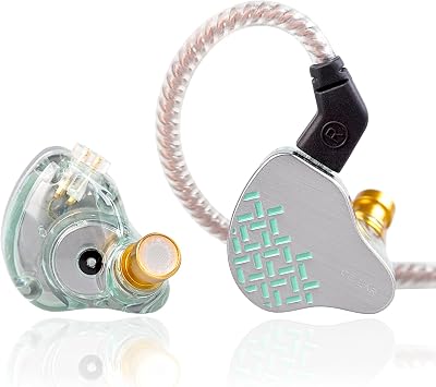 Kinboofi KBEAR Rosefinch in-Ear Headphone,Noise Cancellation Earphone with Aviation-Grade zinc Alloy faceplate Wired Earbuds Haedphone with Detachable Cable for Singer Aqua Green, No Microphone......