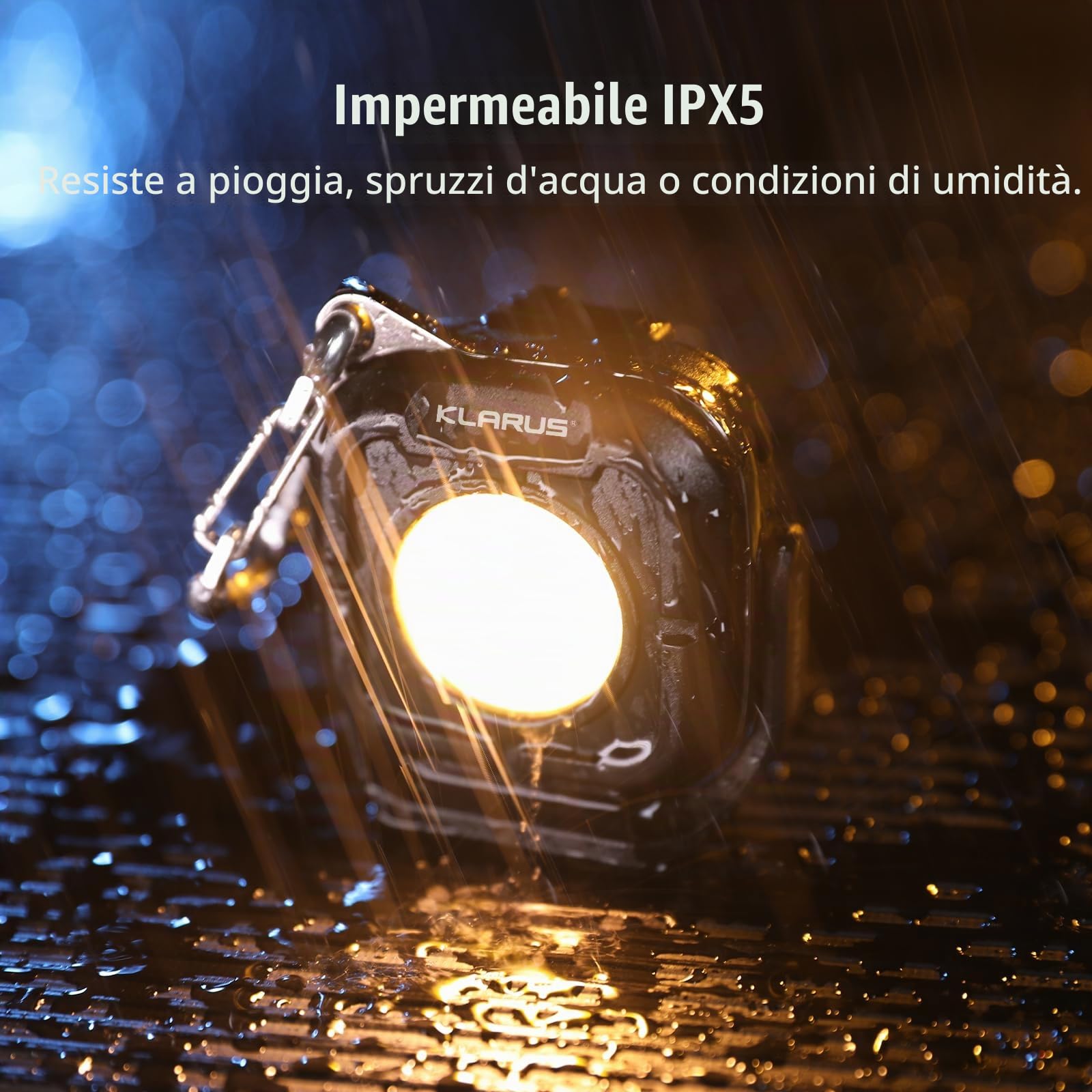 Klarus CL5 luce da campeggio,luce di lavoro ricaricabile 1200mah, lanterna da campeggio 650LM con 8 modalità luci, base magnetica, funzione gancio,IPX5 per il campeggio, all'aperto, emergenza nero
