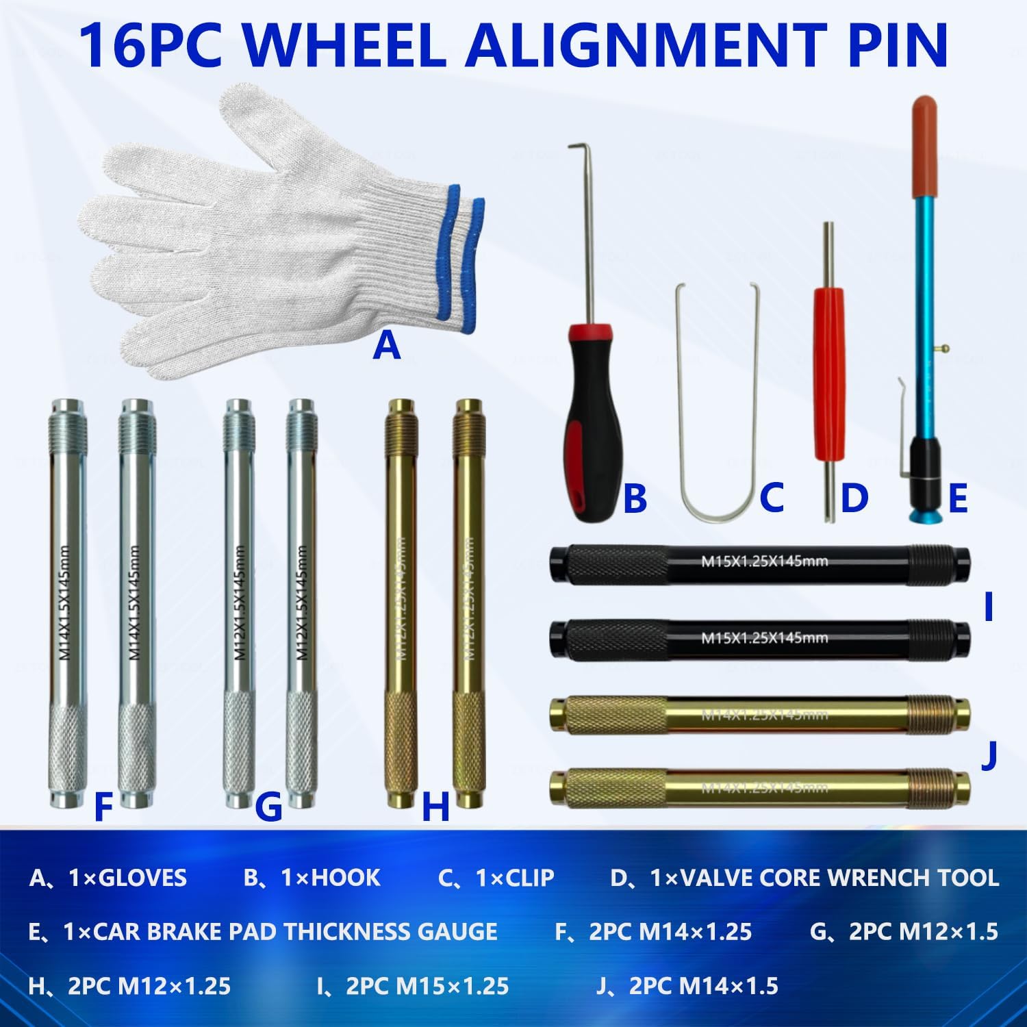 ZKTOOL Wheel Alignment Pin,Wheel Fixing BoltsBlack Wheel Hanger Alignment Pin Guide Tool,Wheel Lug Bolt Automotive Mechanic Tool,Tool for Changing Tires on Cars with Lug Bolts…T40139A