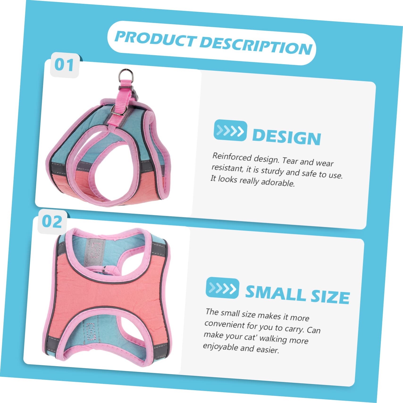 Happyyami 3sätze Reflektierendes Katzengeschirr Mit Leine Einstellbares Atmungsaktives Mesh-Design Für Sicheres Spazierengehen Mit Ihrem Kätzchen Für Outdoor-aktivitäten Leicht Und