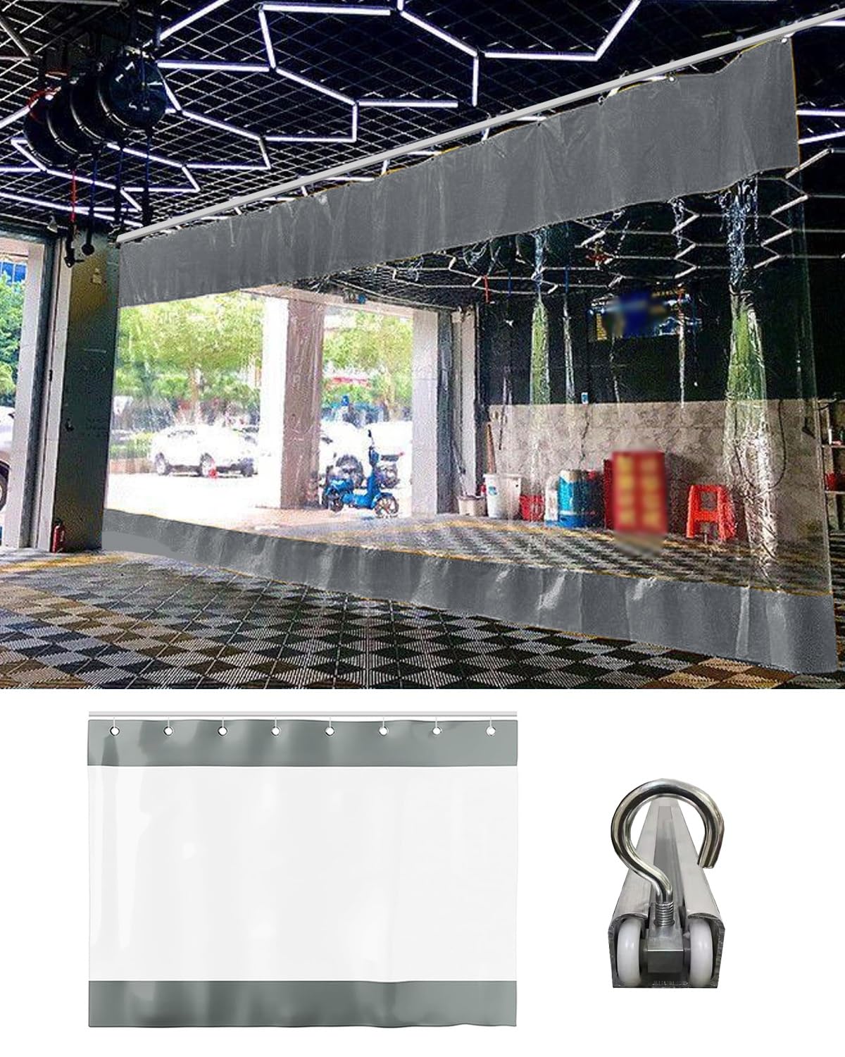 Paroi rideau transparente anti-poussière et imperméable