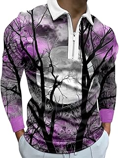 Mens Long Sleeve Polo Shirt, Funny Golf Shirts Camouflage T Shirt Men Mens Tops and T-Shirts Mens Blue Polo Shirts Tshirt Men Polo Mens Shirts Long Sleeve Smart Casual XXL