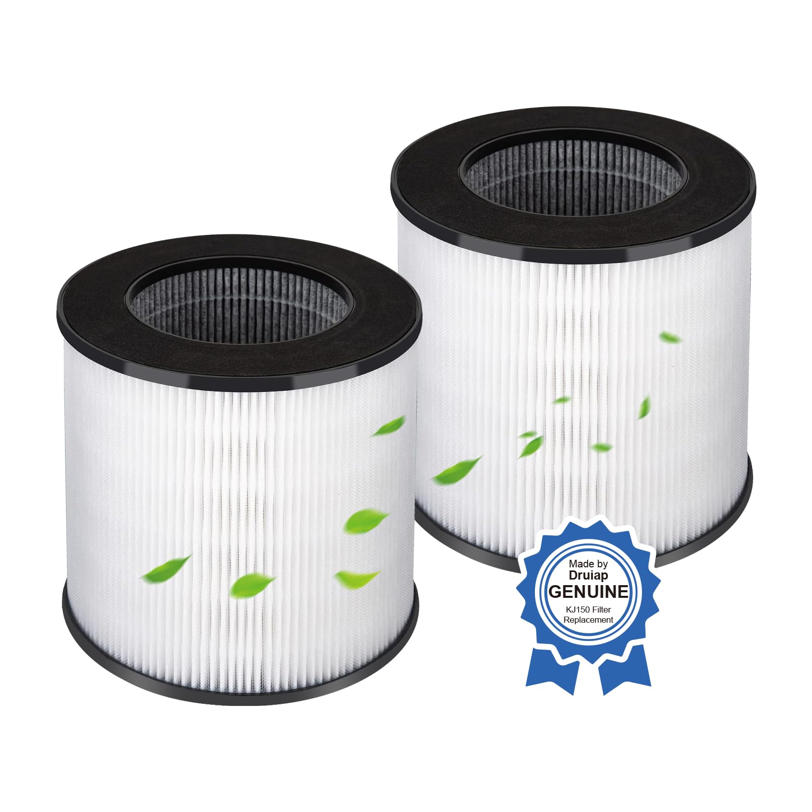2 Pack(Only Compatible with KJ150/Cwxwei SY910 Model Air Purifier)Druiap Air Purifier Replacement Filter, H13 True HEPA High-Efficiency Filter, 360° Rotating Filter Air, Not compatible with KJ80 Model