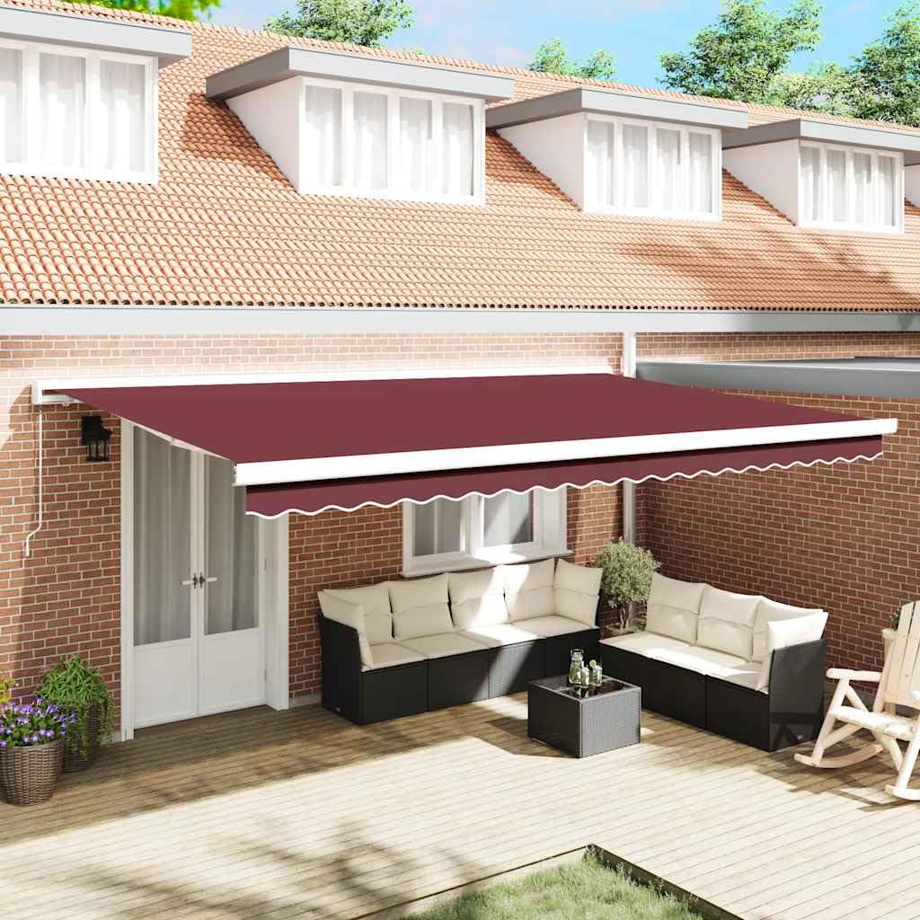Toldo manual de 500 x 300 cm, con brazo articulado, con manivela de aluminio, para terraza, balcón y jardín, protección solar robusta para exteriores, catering y tiendas