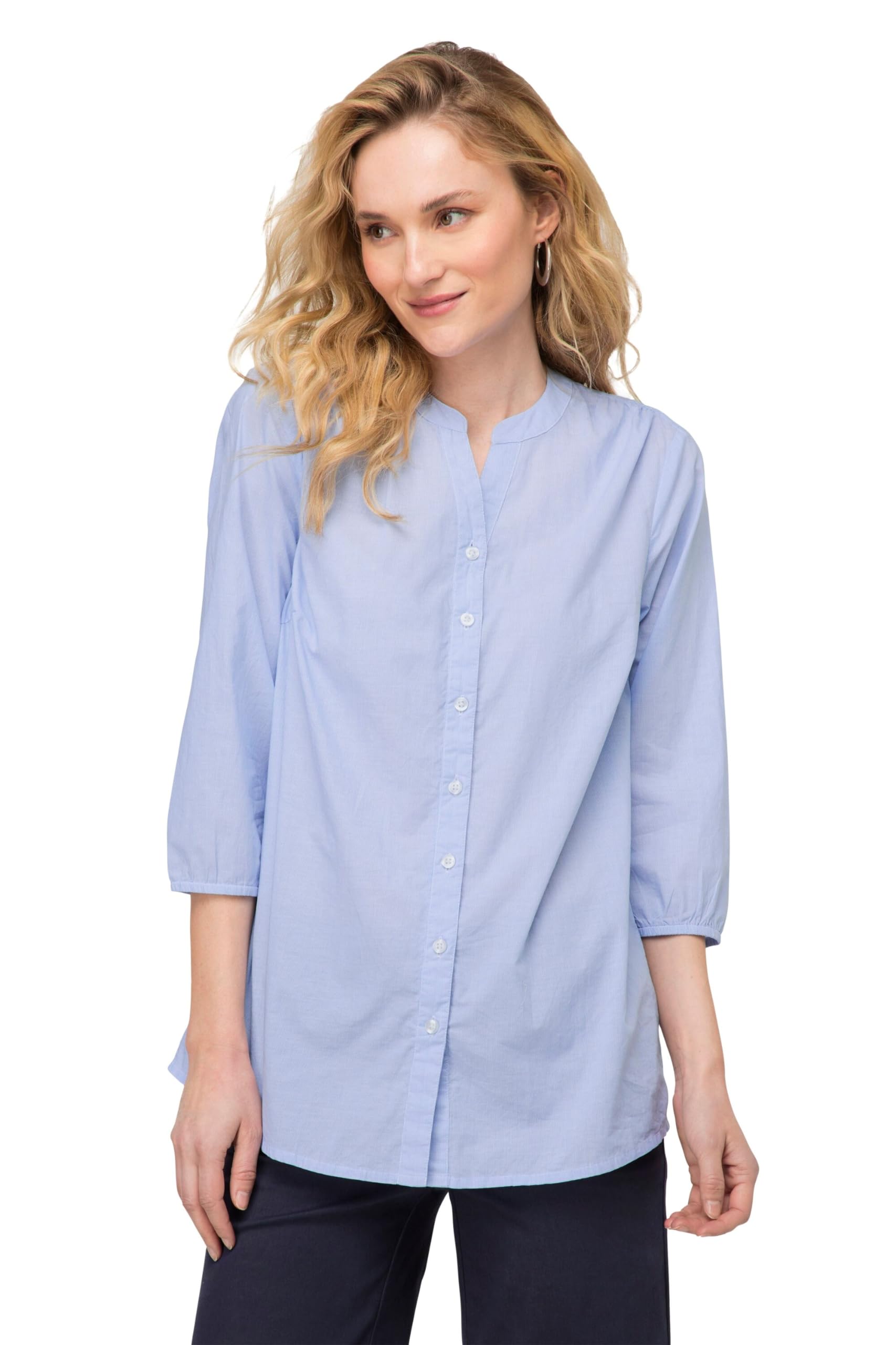 Laurasøn Bluse, Streifen, Stehkragen, 3/4-Ärmel 818880