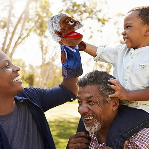 Miniatura 9 de 1 marioneta de mano familiar de 12 pulgadas, abuelos, mamá y papá, hermano y hermana, juguetes de marionetas de mano de peluche, marionetas de